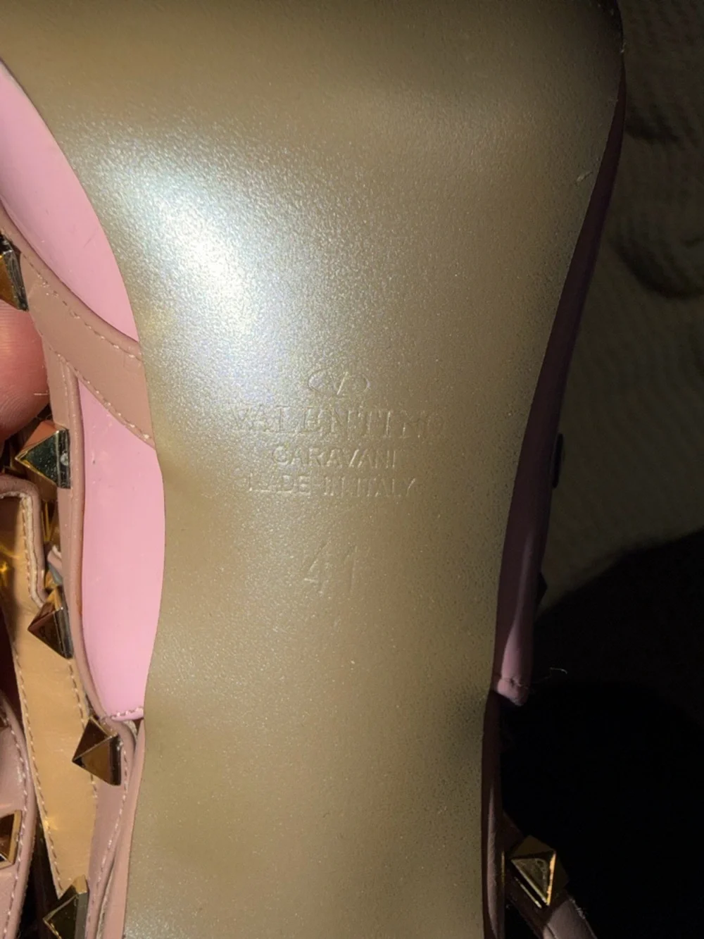 Valentino Garavani Pink Patent Leather Rockstud Pointed Slingbacks - Picture 4 of 5